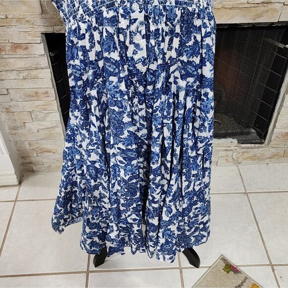Chelsea & Theodore Paisley Peasant Maxi Sundress Smocked Waist Plus size 2X new - Picture 11 of 12